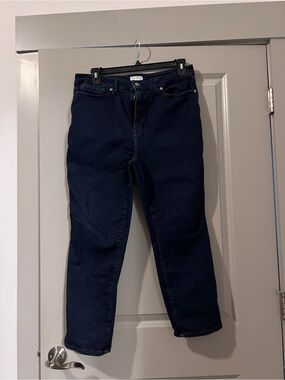 Good American Dark Navy Straight Leg Jeans Always Fit